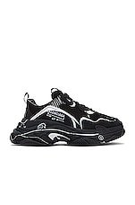 Balenciaga Triple S Allover Logo Sneaker in Black & White | FWRD
