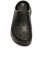 Balenciaga Croc Mule in Black, view 4, click to view large image.