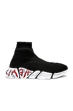 Balenciaga Speed 2.0 Lt Sneaker in Black, White & Red, view 1, click to view large image.