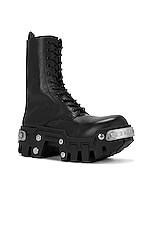 Balenciaga Bulldozer Lace Up Boot in Black, Silver, view 2, click to view large image.
