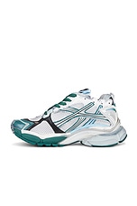 Balenciaga Runner in White, Green, & Blue, view 5, click to view large image.