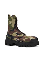 Balenciaga Strike Boot L20 in Dark Camo, view 2, click to view large image.