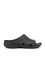 Balenciaga Pool Crocs Slide in Black, view 1, click to view large image.