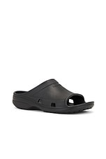 Balenciaga Pool Crocs Slide in Black, view 2, click to view large image.