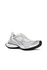 Balenciaga Circuit Sneaker in White & Silver, view 2, click to view large image.