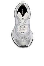 Balenciaga Circuit Sneaker in White & Silver, view 4, click to view large image.