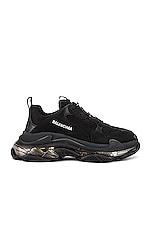 Balenciaga Triple S Clear Sole in Black, view 1, click to view large image.