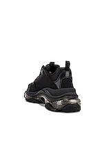 Balenciaga Triple S Clear Sole in Black, view 3, click to view large image.