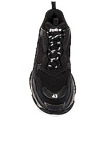 Balenciaga Triple S Clear Sole in Black, view 4, click to view large image.