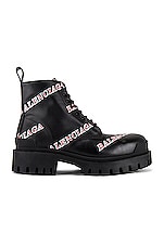 Balenciaga Strike Bootie L20 in Black & Red, view 2, click to view large image.