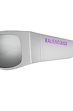 Balenciaga LED Rectangular Sunglasses in Silver, view 5, click to view large image.
