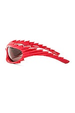 Balenciaga Spike Sunglasses in Red, view 3, click to view large image.