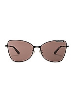 Balenciaga Square Sunglasses in Black, view 1, click to view large image.