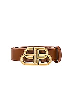 Balenciaga BB Belt in Tan, view 3, click to view large image.
