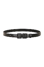 Balenciaga BB Hourglass Thin Belt in Black, view 1, click to view large image.