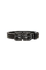 Balenciaga BB Hourglass Thin Belt in Black, view 3, click to view large image.