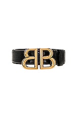 Balenciaga Monaco 30 Belt in Black, view 3, click to view large image.