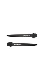 Balenciaga Holli Pro Hair Clip Set Of 2 in Matte Black & White, view 1, click to view large image.