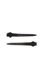Balenciaga Holli Pro Hair Clip Set Of 2 in Matte Black & White, view 2, click to view large image.