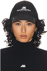 Balenciaga Cap Hat in Black & Reflective, view 2, click to view large image.
