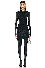 Balenciaga Crystal Mini Dress in Black, view 1, click to view large image.