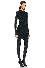 Balenciaga Crystal Mini Dress in Black, view 2, click to view large image.