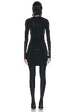 Balenciaga Crystal Mini Dress in Black, view 3, click to view large image.