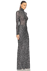 Balenciaga Maxi Dress in Black & Silver, view 2, click to view large image.