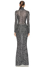 Balenciaga Maxi Dress in Black & Silver, view 3, click to view large image.