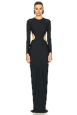 Balenciaga Cut Out Maxi Dress in Black, view 1, click to view large image.