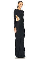 Balenciaga Cut Out Maxi Dress in Black, view 2, click to view large image.
