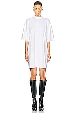 Balenciaga T Shirt Dress in White & Pink, view 2, click to view large image.