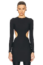 Balenciaga Cut Out Mini Dress in Black, view 1, click to view large image.