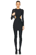 Balenciaga Cut Out Mini Dress in Black, view 4, click to view large image.