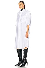 Balenciaga Short Sleeve Cocoon Dress in White, view 3, click to view large image.
