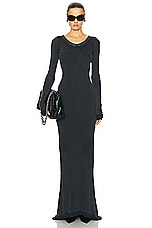 Balenciaga Long Sleeve Lingery Maxi Dress in Washed Black, view 1, click to view large image.