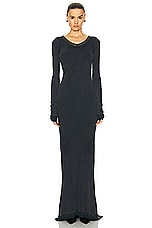 Balenciaga Long Sleeve Lingery Maxi Dress in Washed Black, view 2, click to view large image.