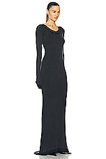 Balenciaga Long Sleeve Lingery Maxi Dress in Washed Black, view 3, click to view large image.