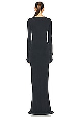 Balenciaga Long Sleeve Lingery Maxi Dress in Washed Black, view 4, click to view large image.