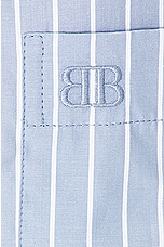 Balenciaga Layered Shirt Dress in Sky Blue & White, view 5, click to view large image.