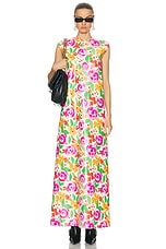 Balenciaga Sleeveless Floral Dress in Pink, view 1, click to view large image.