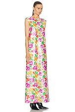 Balenciaga Sleeveless Floral Dress in Pink, view 2, click to view large image.
