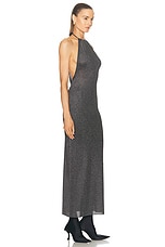 Balenciaga Lurex Halter Dress in Black, view 2, click to view large image.