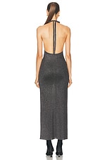 Balenciaga Lurex Halter Dress in Black, view 3, click to view large image.