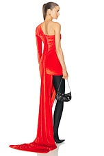 Balenciaga Asymmetric Dress in Red, view 1, click to view large image.