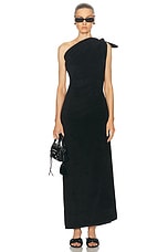 Balenciaga Maxi Draped Dress in Black, view 1, click to view large image.