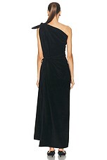 Balenciaga Maxi Draped Dress in Black, view 4, click to view large image.