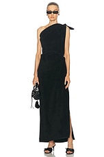 Balenciaga Maxi Draped Dress in Black, view 5, click to view large image.