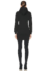 Balenciaga Fitted Hoodie Dress in Washed Black, view 3, click to view large image.