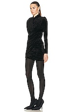 Balenciaga Draped Mini Dress in Black, view 3, click to view large image.